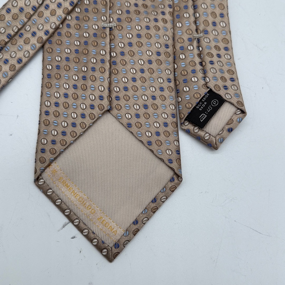 Ermenegildo Zegna Brown and Blue Patterned Tie